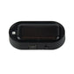 Solar car anti-theft LED warning light with clear front panel and black housing