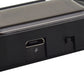 Solar car anti-theft LED warning light close-up of black housing with USB port