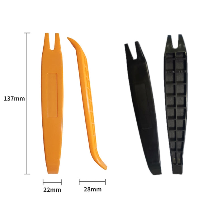 Car trim pry tools size diagram: orange and black pieces, 137 mm total