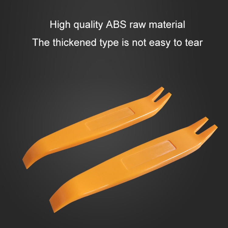 Orange ABS plastic trim pry tool pair with forked tips