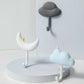 3 adhesive wall hooks set: white cloud, white crescent, and gray cloud