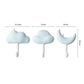3-pack cloud-shaped wall hooks, light blue, with size dimensions