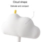 Cloud-shaped adhesive wall hook, white, compact design with yellow mounting cap