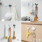 3-pack wall hook set with cloud and crescent shapes for hanging accessories