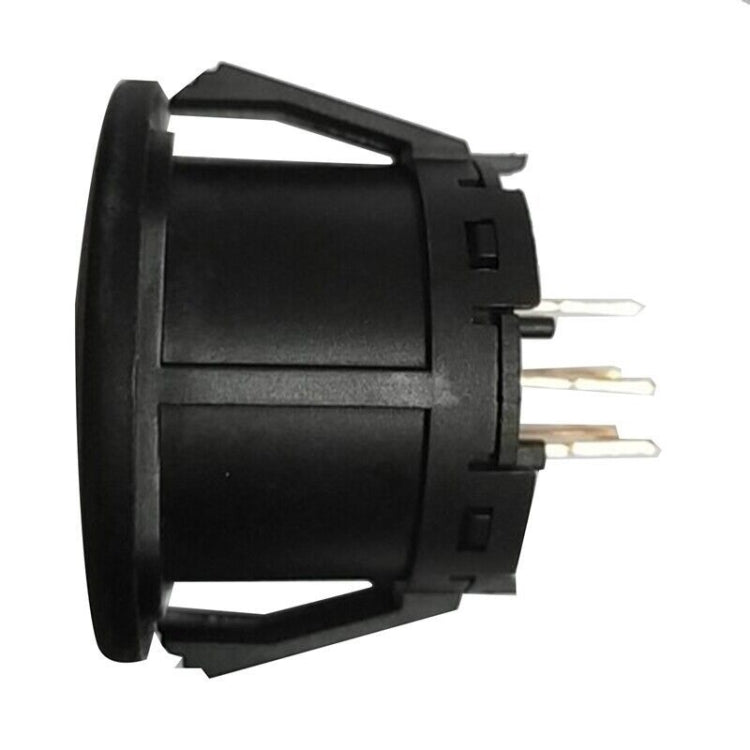 Black ignition key switch housing with three metal pins