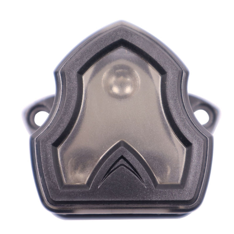 Gray fuse holder with clear window and molded bracket detail