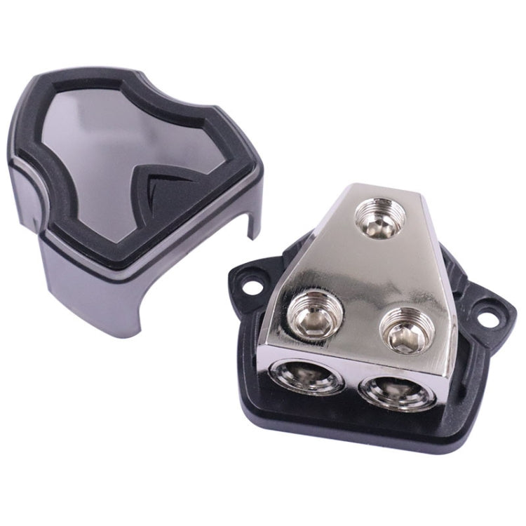 Car fuse holder pair: black clear cover and silver terminal base with studs