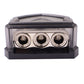 Three-screw terminal fuse hub for car audio amplifier in black and silver