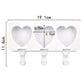 3-cavity heart ice pop mold tray with size measurements in cm