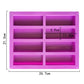 Purple rectangular silicone soap mold with 8 channels; 26.7 x 21.5 cm