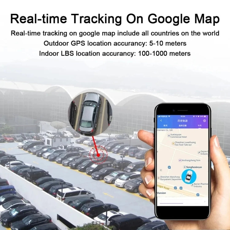 Smartphone screen showing real-time GPS tracking on map interface
