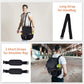 Black car seat organizer bag with adjustable straps and front storage pockets