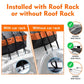 Waterproof car roof storage bag installation diagram with raised side rails