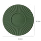 Green silicone heat insulation mat, 16.1 cm round diameter, ridged outer ring.