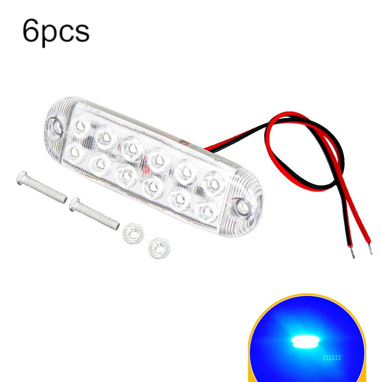 Flashing blue LED warning light bar with clear cover, red/black wiring and screws