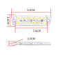 LED warning light bar dimensions shown: 9.6cm x 2.8cm, clear housing