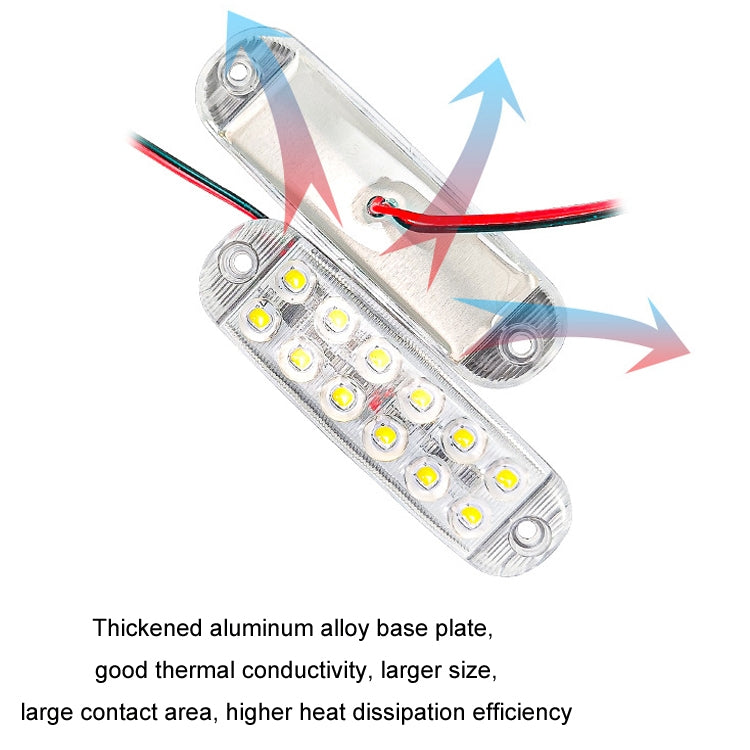 LED warning light bar with aluminum base plate, red/black wiring leads