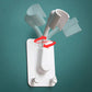 White shower rack with 360-degree rotating hook holder on square base