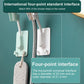 White universal shower rack interface with flexible hose and four-point base