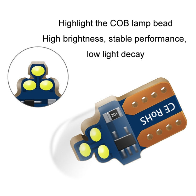 COB LED width indicator bulb with triple yellow LED chips on blue and copper board