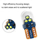 W5W width indicator LED bulb with focused COB light design and side view detail