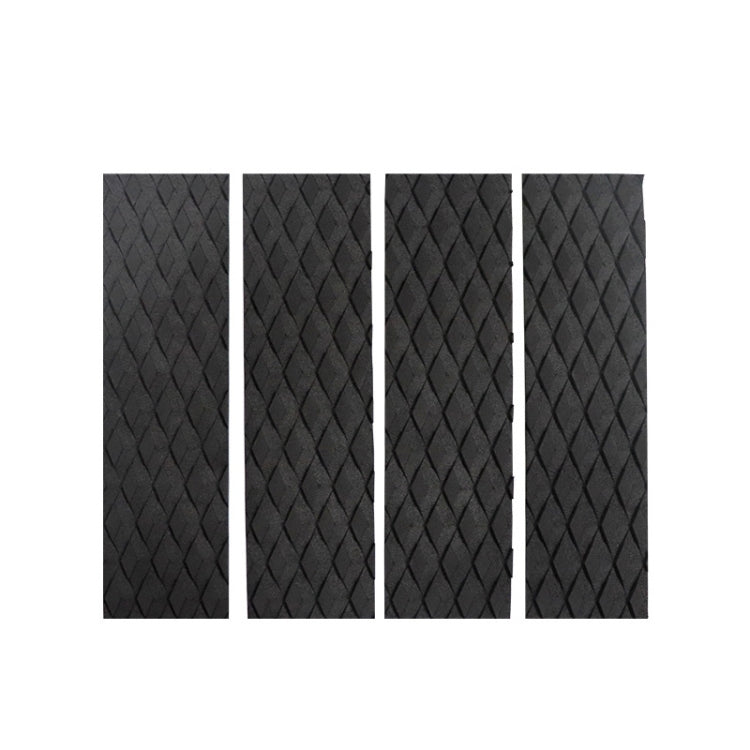 Black EVA diamond anti-skid surfboard pads with raised traction diamond pattern