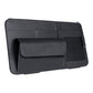 Black car sun visor organizer pouch with zipper pocket and side sunglasses slot