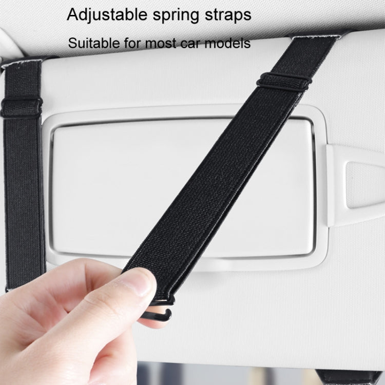 White visor organizer case with adjustable spring straps and front storage window