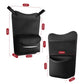 Car seat organizer storage bag with measurements diagram and tissue holder pouch