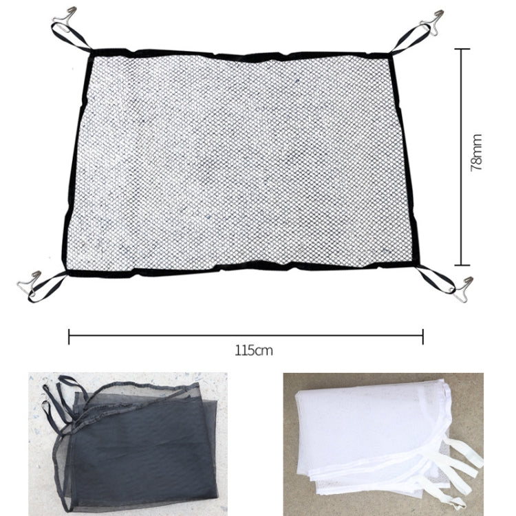 White rectangular insect protection net with corner loops and elastic ties