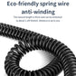 Black coiled spring cable for Bluetooth car audio adapter, anti-winding design