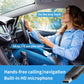 Bluetooth car audio receiver adapter mounted in car setup with USB connector and mic