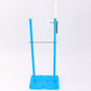 Blue base water-drop clock frame with two vertical posts and hanging wheel