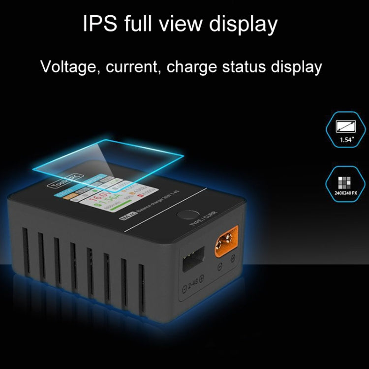 Battery charger with top LCD screen for voltage, current, and charge status