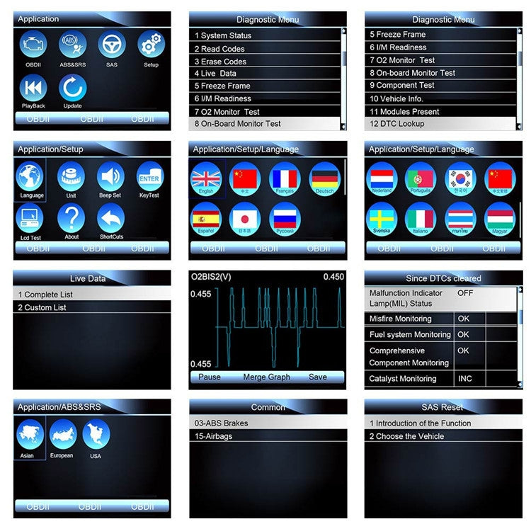 FOXWELL NT630 Plus OBD2 scanner display showing diagnostic menus and options