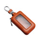 Yellow key fob case with transparent window and metal key ring, zippered closure