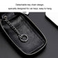 Black key fob case with detachable key chain and zipper, clear window front