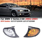 Front corner parking/turn signal lights, one clear white and one amber lens