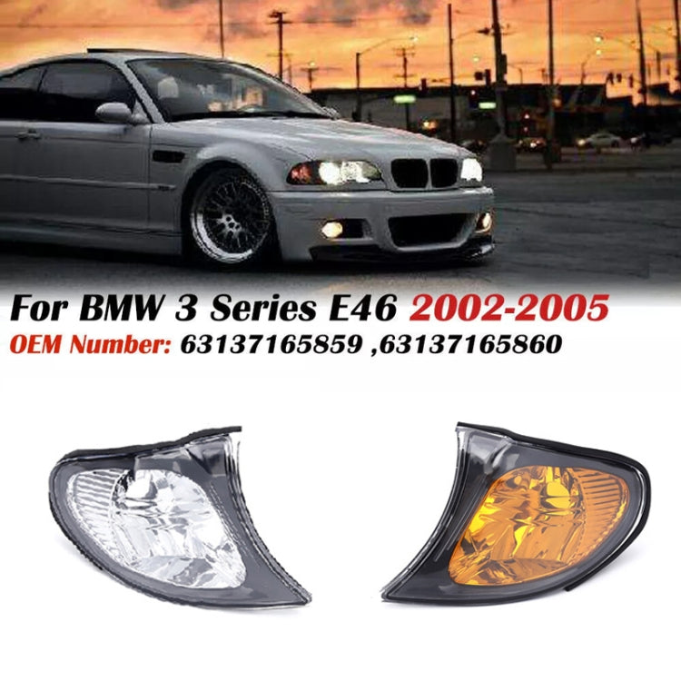 Front corner parking/turn signal lights, one clear white and one amber lens