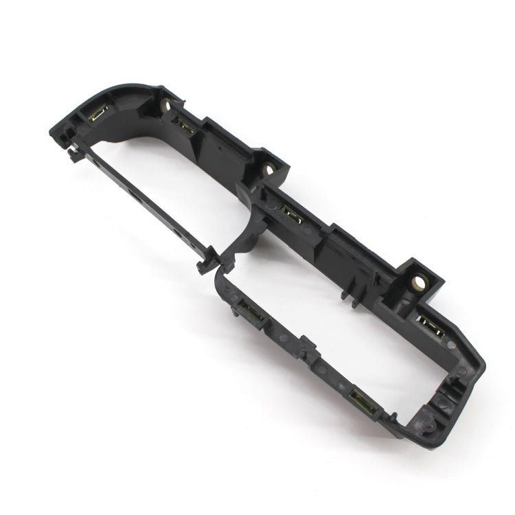 Black window switch panel base bracket frame with open center and screw mounting points