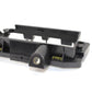 Black window switch panel base bracket with circular bushing and internal contact slots