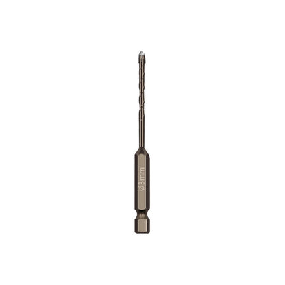 Hex shank spiral flute drill bit for glass and tile, dark metal, single bit