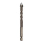 Hex shank spiral flute drill bit for glass and tile, dark metal, full length angle