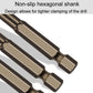 Non-slip hexagonal shank spiral flute drill bits for glass and tile, dark metal