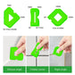 Green silicone scraper heads with varied widths and angle options for grout lines and fillets