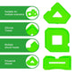 Green silicone scraper set with multiple shovel heads and polygon-shaped tips
