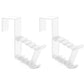 Set of 2 white door back coat hooks with multi-prong design for hats and coats