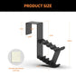 Black door back coat hook set with multi-prong hanger and adhesive backing