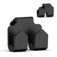 Two black plastic car seat storage box hooks with open-front mounting design
