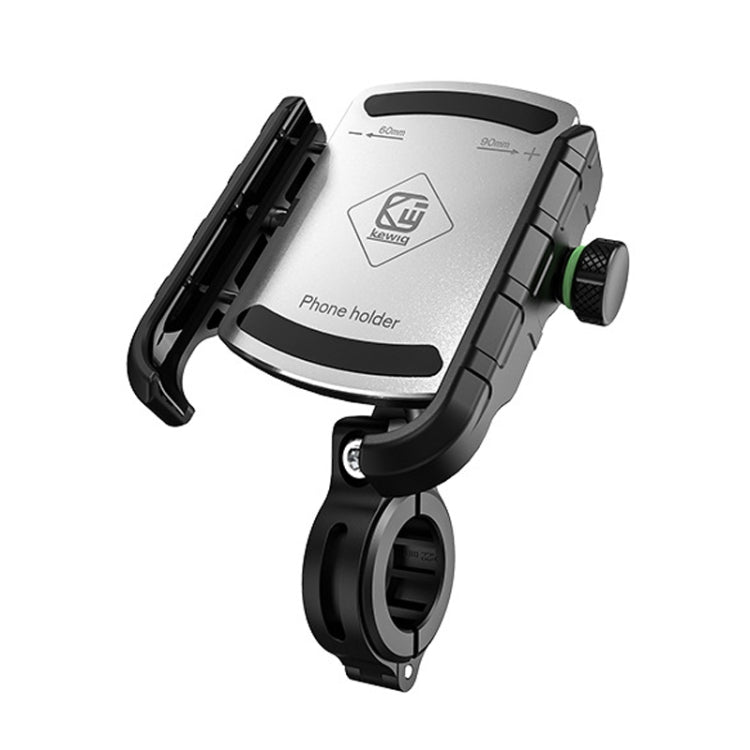 Silver aluminum bicycle phone holder with navigation mount and adjustable side arms
